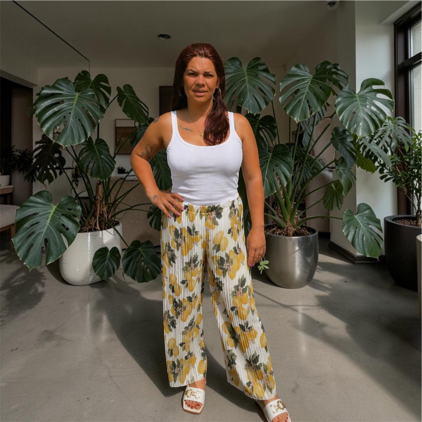 Pantalon plissé soles