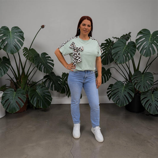 T-shirt noeud leopard